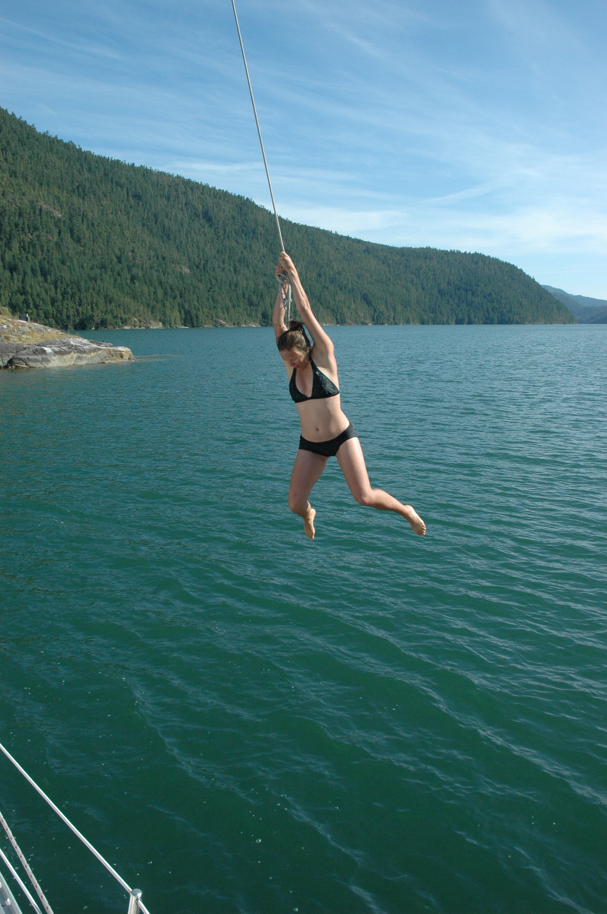 Halyards make great rope swing! Welsh Cove