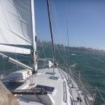 25 knot wind sailing in the Bay