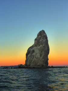Roca Solitaire at sunset