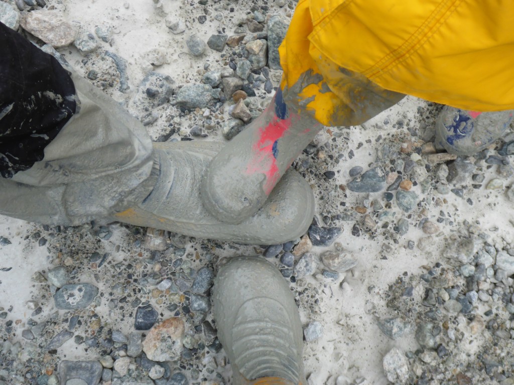 Fighting the mud at Reid Glacier