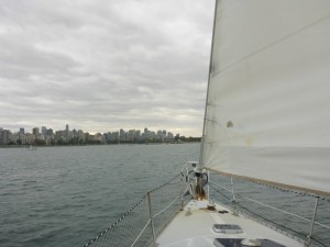 Sailing into English Bay